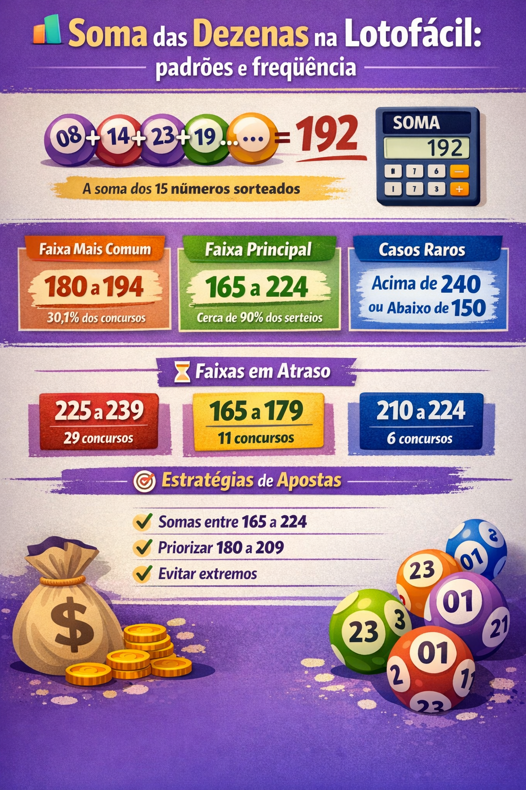 📊 Soma das Dezenas na Lotofácil: padrões e frequência